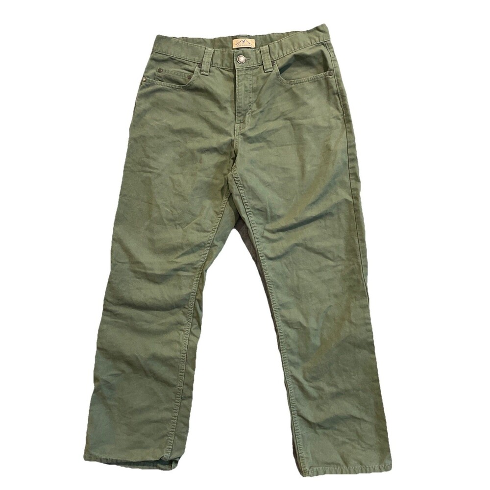 BLUE MOUNTAIN MENS 32X30 GREEN RELAXED 5-POCKET PANT 100% COTTON CANVAS OUTDOOR